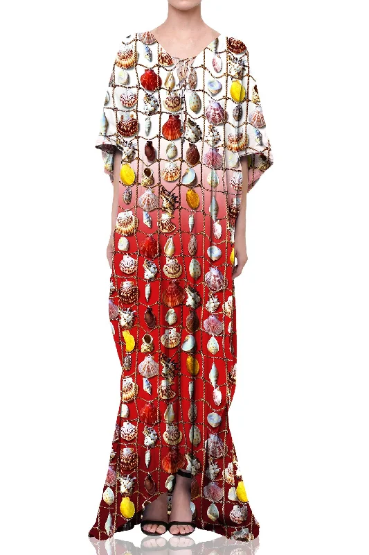 Red Luxury Kaftan Dresses sweetheart Neckline Romantic