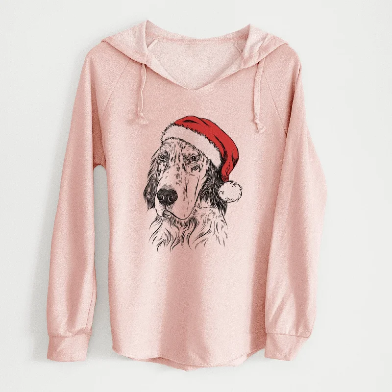 Santa Hutch the English Setter - Cali Wave Hooded Sweatshirt Hoodie Dress Longline Feminine