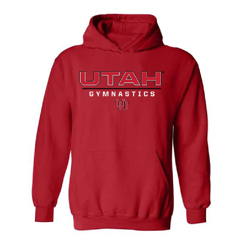 Utah - NCAA Women's Gymnastics : Jaedyn Rucker - Classic Shersey Hooded Sweatshirt Hoodie with Embroidery Detailed Premium Utah - NCAA Women's Gymnastics : Jaedyn Rucker - Classic Shersey Hooded Sweatshirt Hoodie with Embroidery Detailed Premium