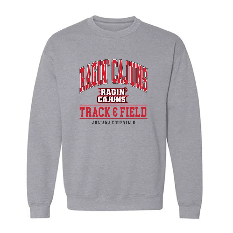 Louisiana - NCAA Women's Track & Field : Juliana Courville - Classic Shersey Crewneck Sweatshirt Hoodie with Elastic Cuffs Stretchable Comfortable Louisiana - NCAA Women's Track & Field : Juliana Courville - Classic Shersey Crewneck Sweatshirt Hoodie with Elastic Cuffs Stretchable Comfortable