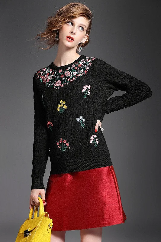 Floral Wool Sweater Lace Blend Ribbed Blend Corduroy Blend