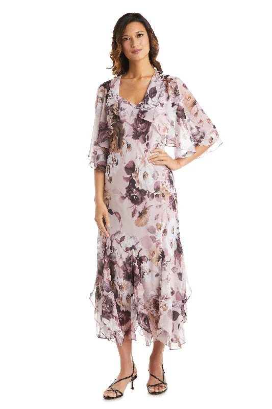 R&M Richards 7915 Long Two Piece Floral Jacket Dress Herringbone Jacket Checkered Jacket Solid Jacket